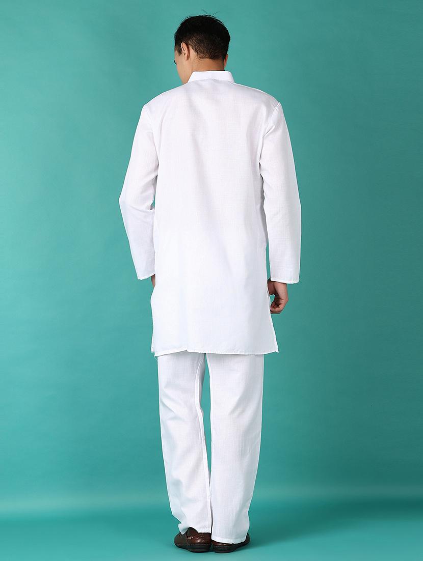 men mandarin neck kurta pyjama ethnic wear set - 21593536 - Standard Image - 3