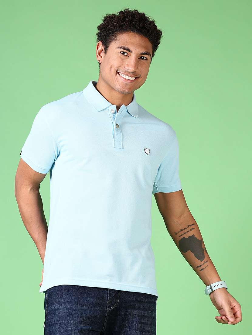 men solid short sleeve polo t-shirt