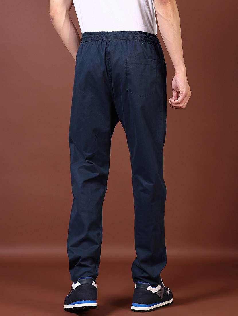men solid mid rise full length tack pant - 21593573 -  Standard Image - 3
