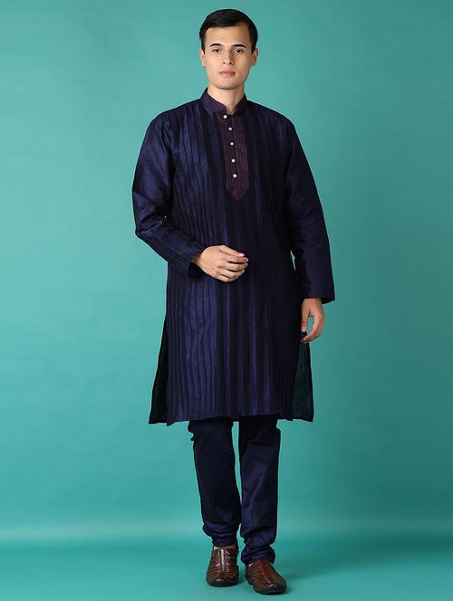 men mandarin neck kurta pyjama ethnic wear set - 21593863 - Standard Image - 0
