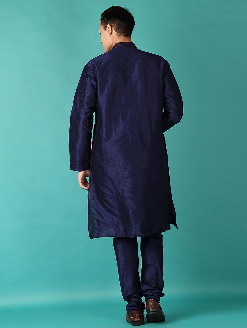 men mandarin neck kurta pyjama ethnic wear set - 21593863 - Standard Image - 3