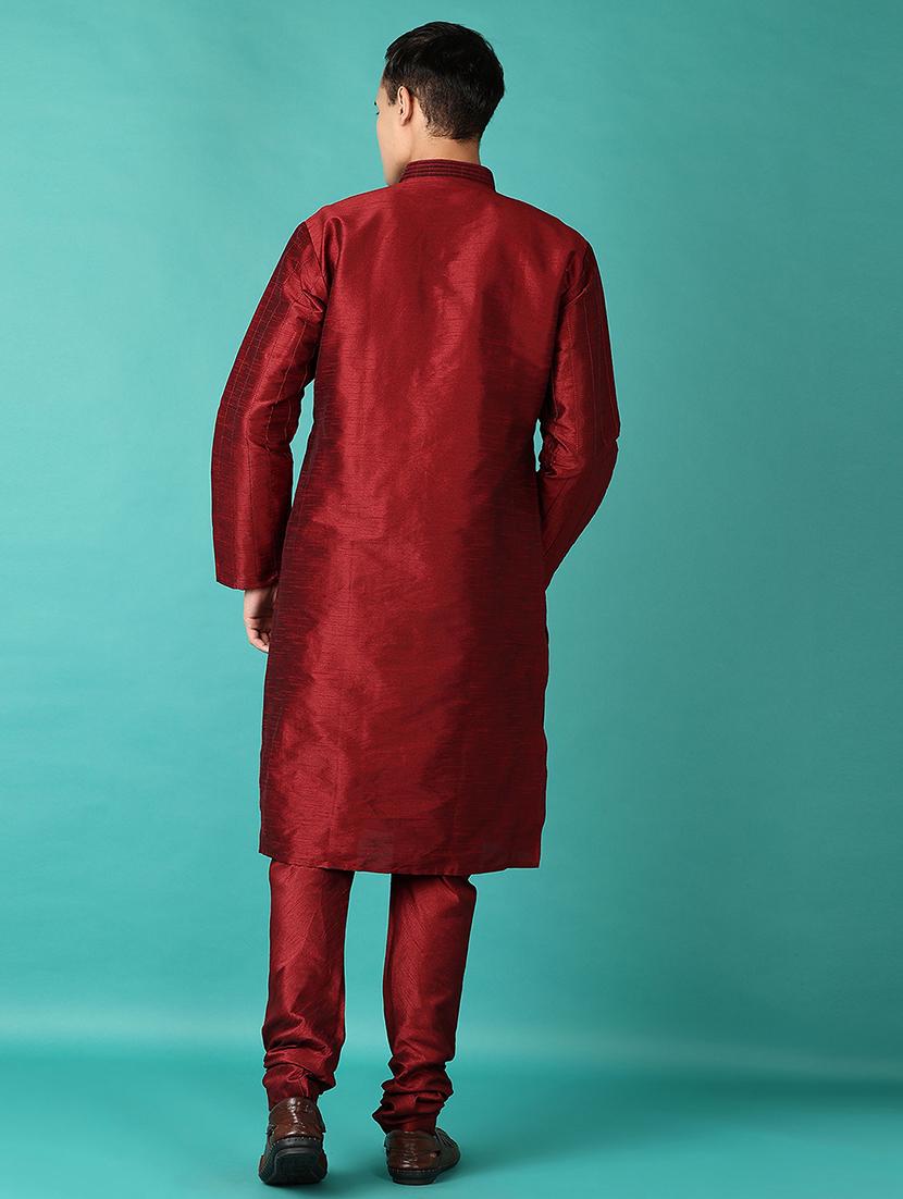 men mandarin neck kurta pyjama ethnic wear set - 21593864 - Standard Image - 3