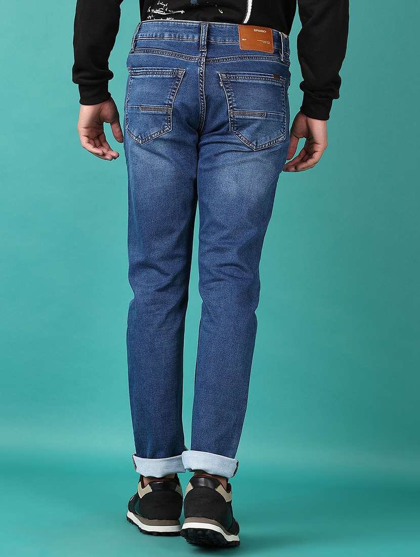 men solid mid rise slim fit jean - 21593867 - Standard Image - 3