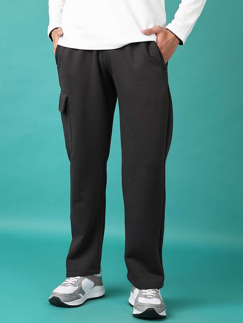 men solid full length track pant - 21593937 -  Zoom Image - 0