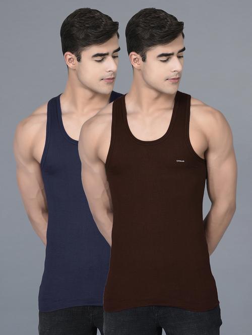 men pack of 2 solid vest - 21594484 -  Standard Image - 0