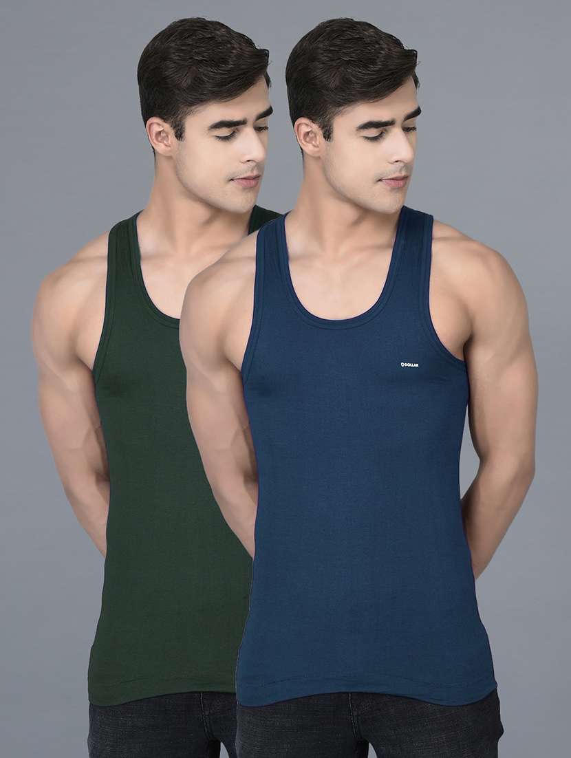 men pack of 2 solid vests