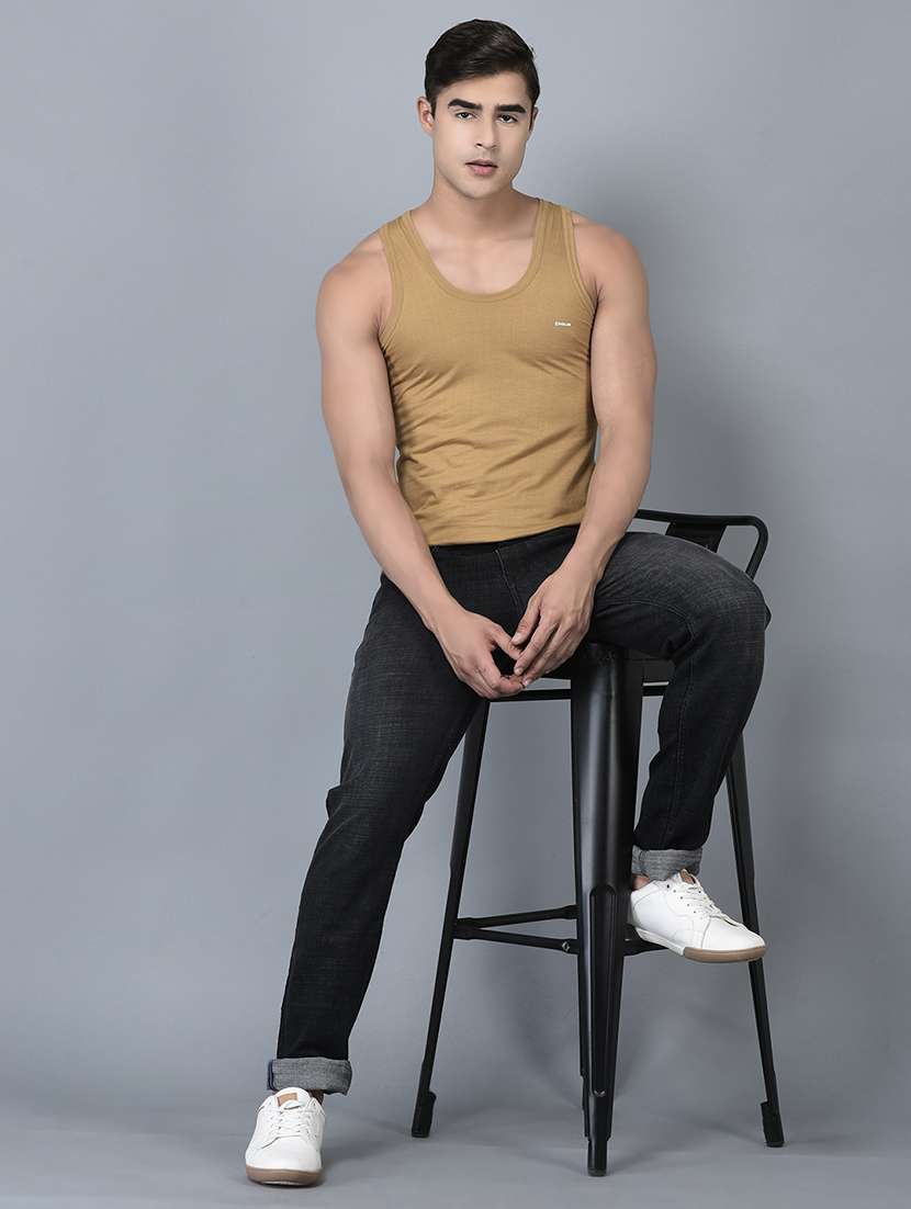 men pack of 2 solid vests - 21594487 -  Standard Image - 3