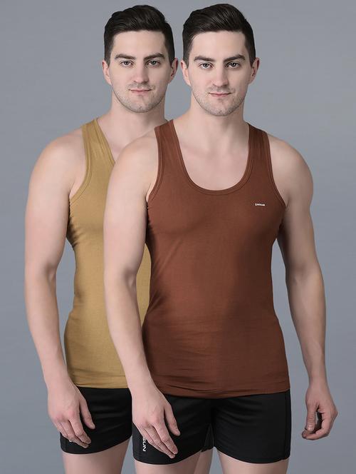men pack of 2 solid vest - 21594507 -  Standard Image - 0