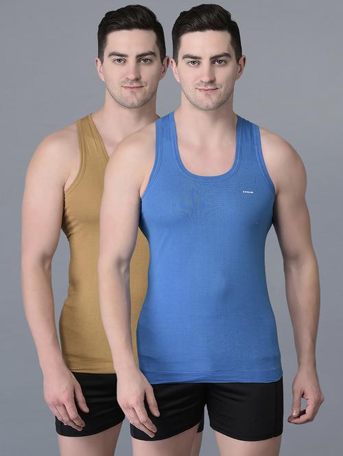 men pack of 2 solid vest - 21594508 -  Standard Image - 0