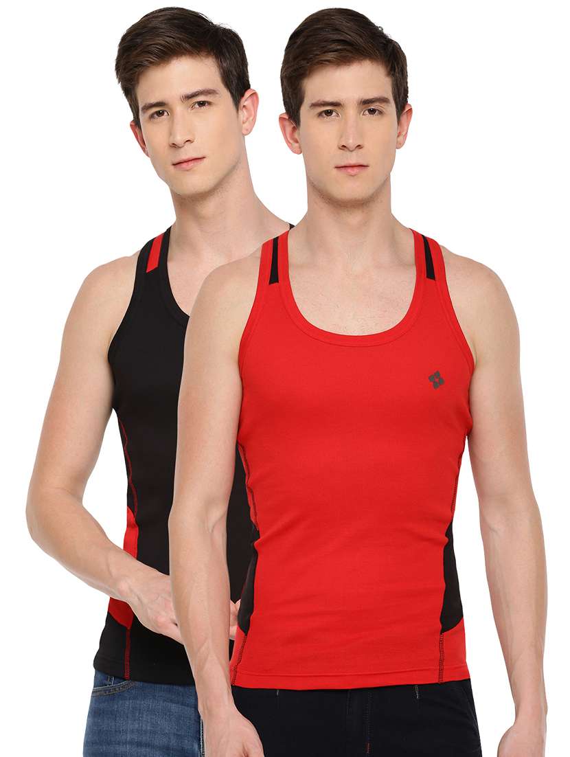 men pack of 2 solid vest