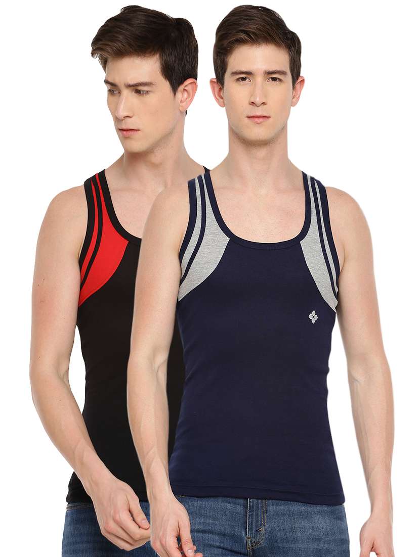 men pack of 2 color block vest