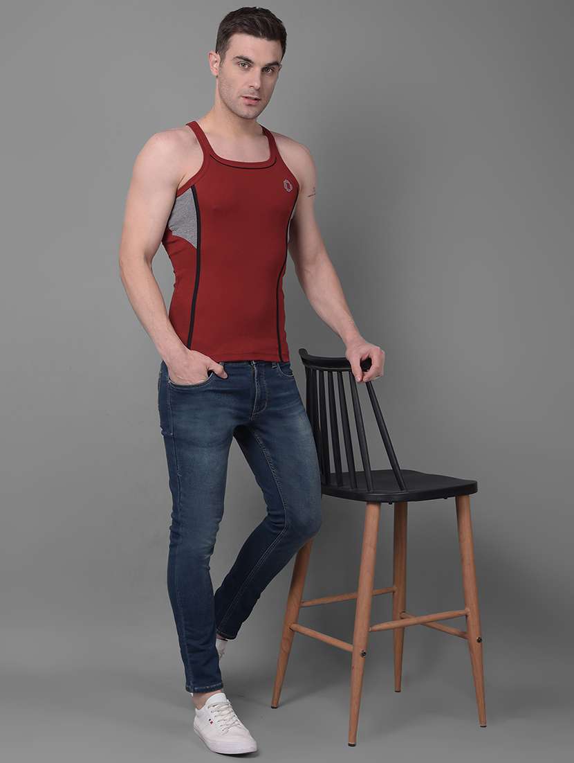 men pack of 2 solid vest - 21594588 -  Standard Image - 3