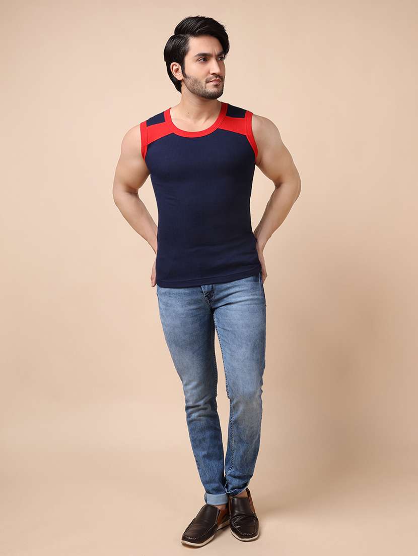 men pack of 2 solid vests - 21594603 -  Standard Image - 3