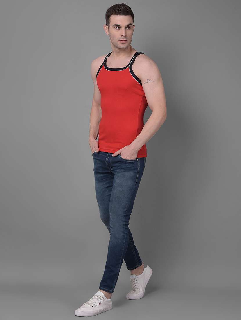 men pack of 2 solid vest - 21594619 -  Standard Image - 3
