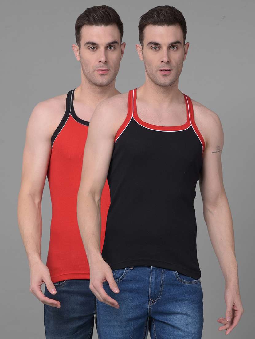 men pack of 2 solid vests