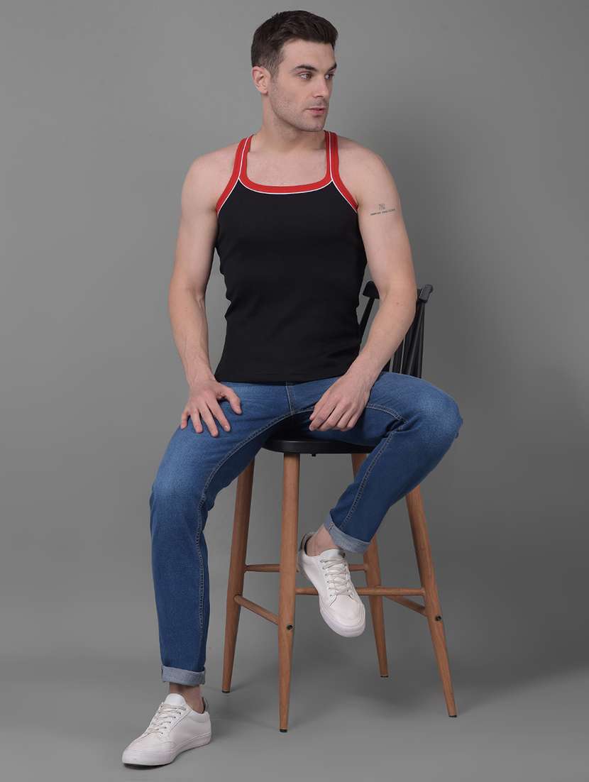 men pack of 2 solid vests - 21594620 -  Standard Image - 3