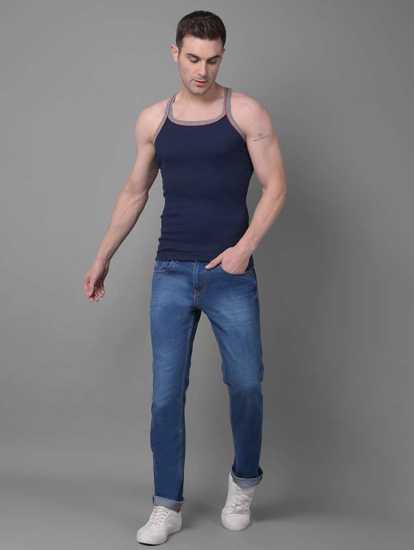 men pack of 2 solid vests - 21594621 -  Standard Image - 3