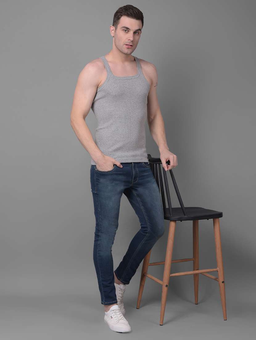 men pack of 2 solid vests - 21594628 -  Standard Image - 3