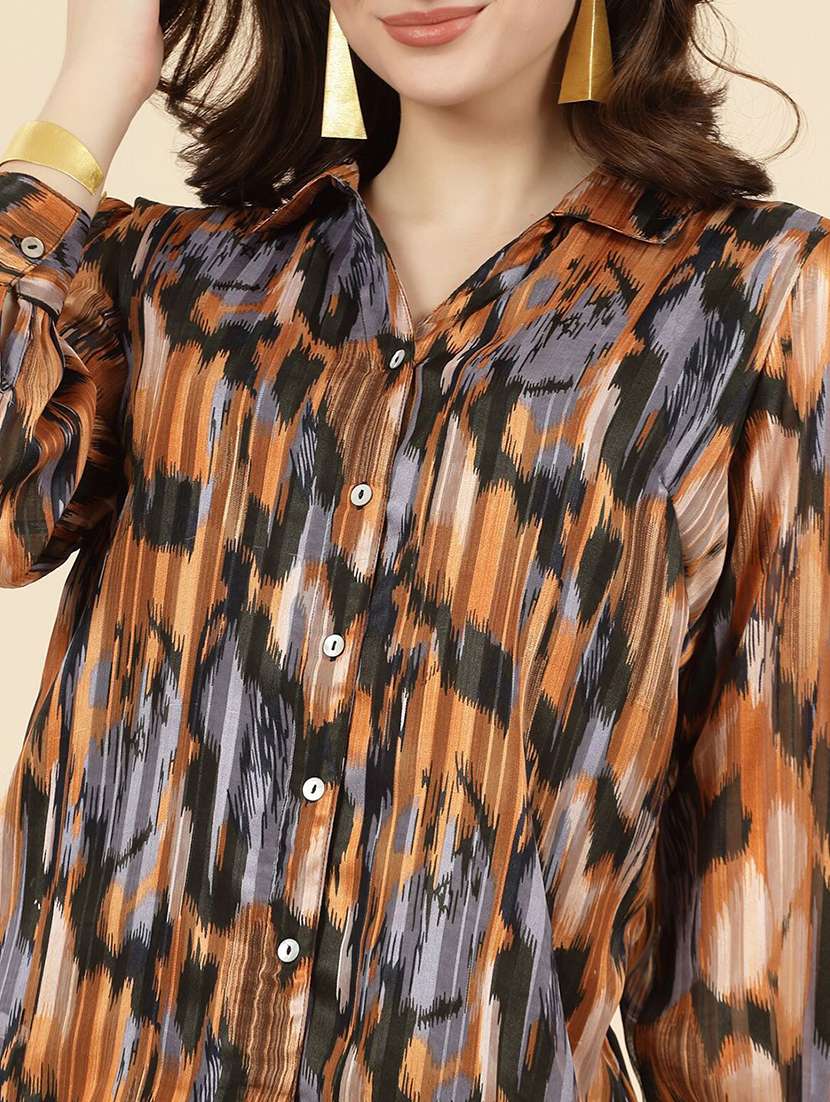 women collared printed regular shirt - 21594787 - Standard Image - 5