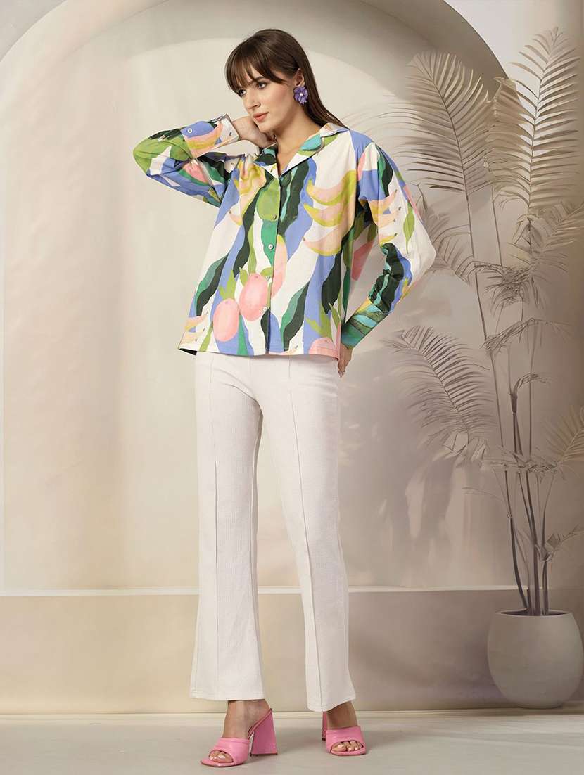 women collared printed regular shirt - 21594802 - Standard Image - 3