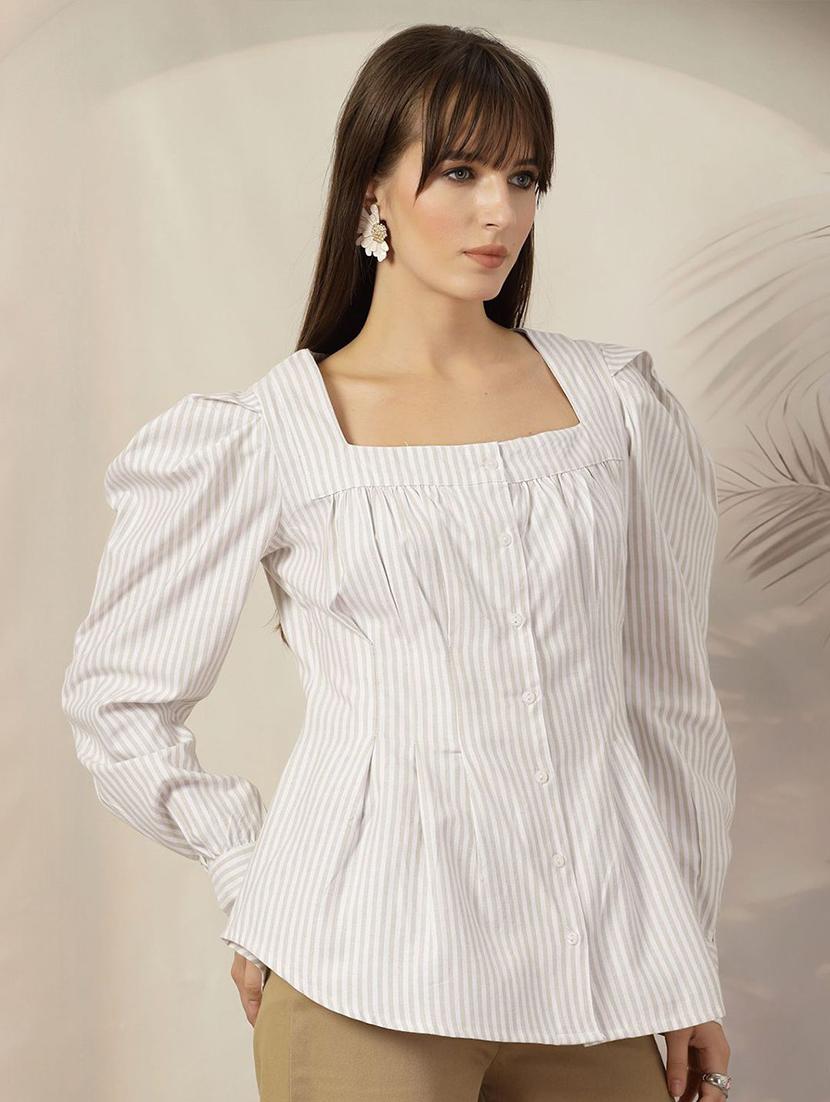 women white stripes regular shirt - 21594837 - Zoom Image - 0
