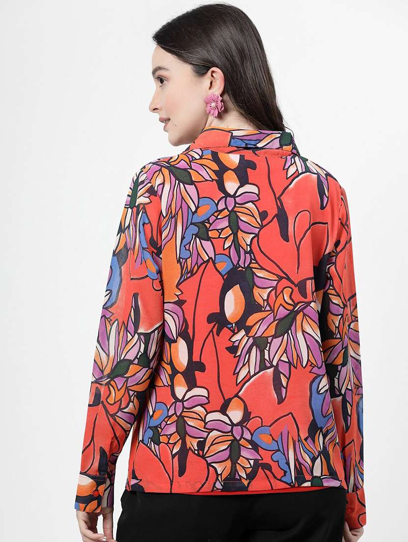 women long sleeve printed regular shirt - 21594902 - Standard Image - 3