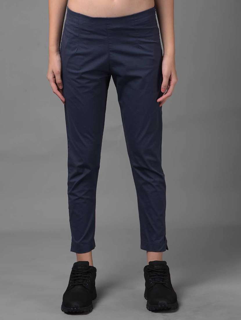 women solid ankle length jegging