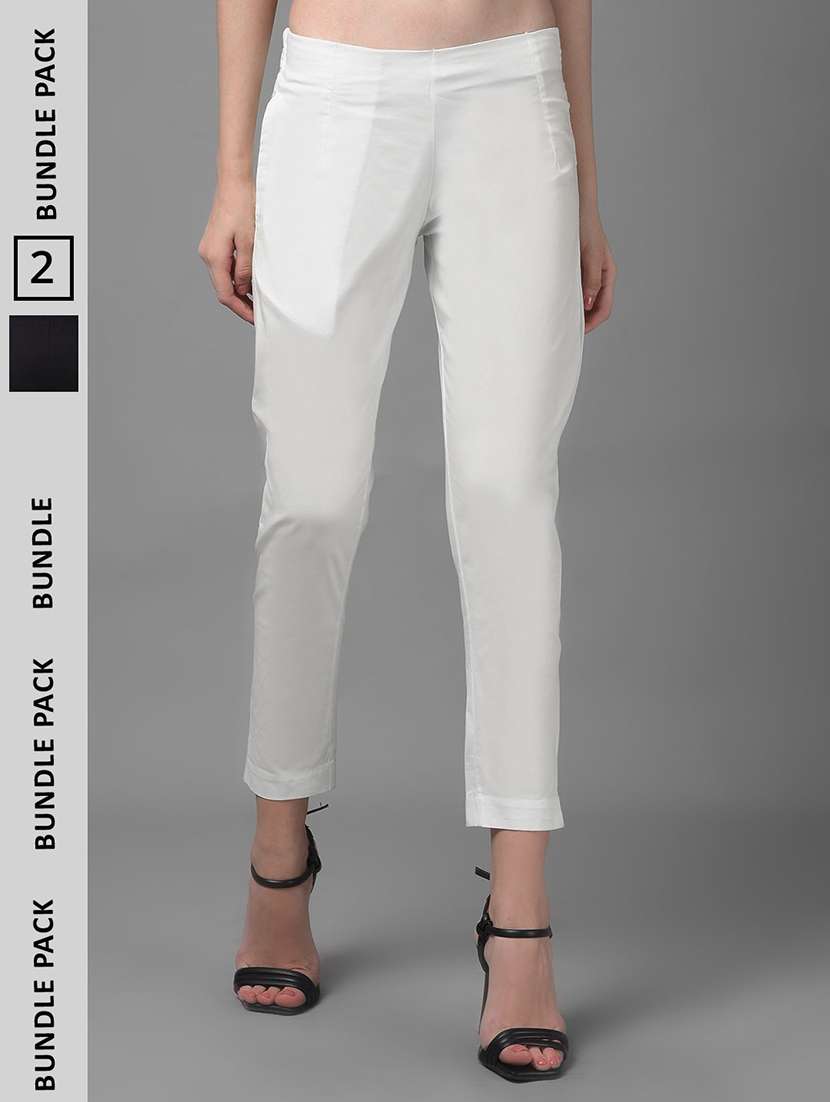 women pack of 2 solid ankle length jeggings