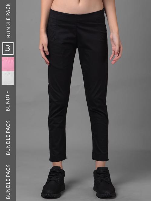 women pack of 3 solid ankle length jeggings - 21594924 -  Standard Image - 0