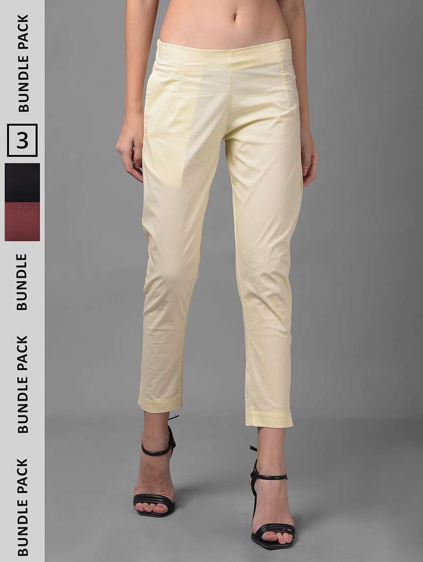 women pack of 3 solid ankle length jeggings