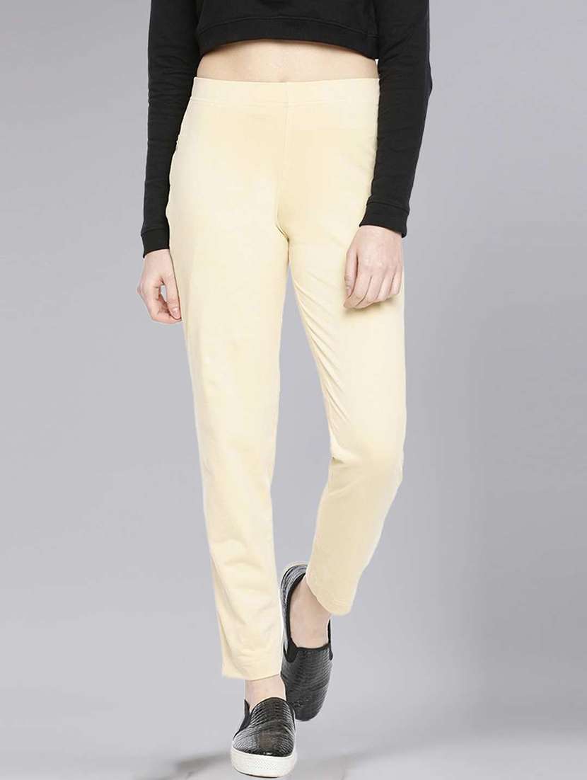 women solid ankle length jegging