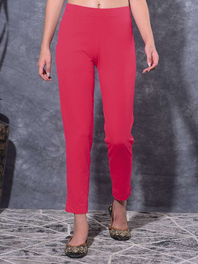 women solid ankle length jegging