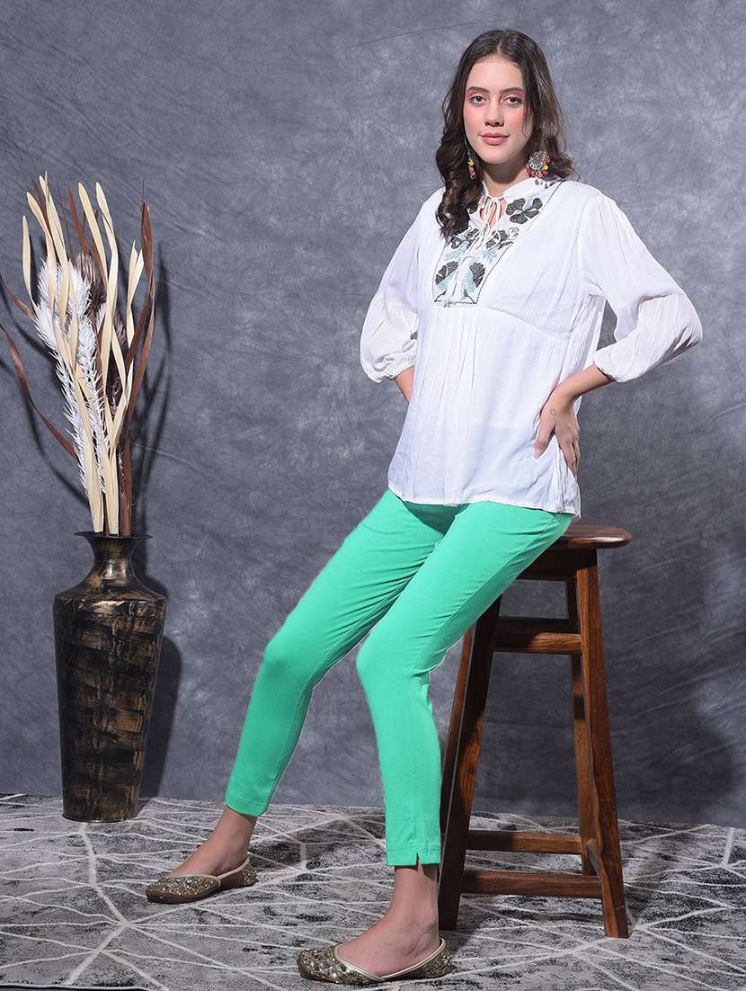 women solid ankle length jegging - 21594952 -  Standard Image - 3