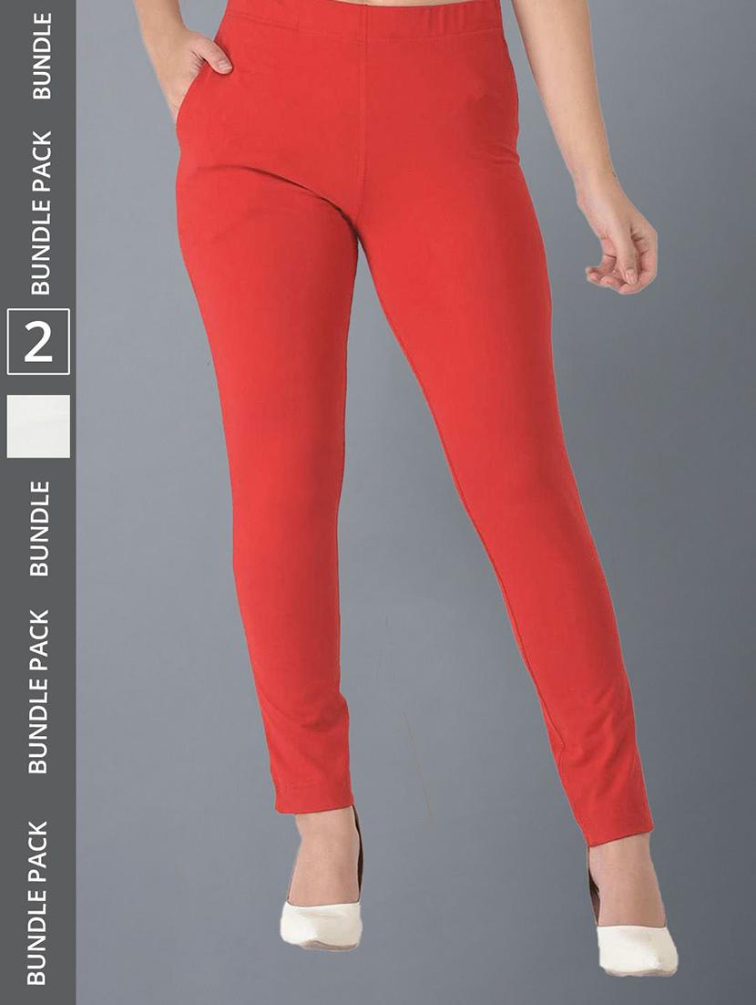 women pack of 2 solid ankle length jeggings - 21594985 - Zoom Image - 0