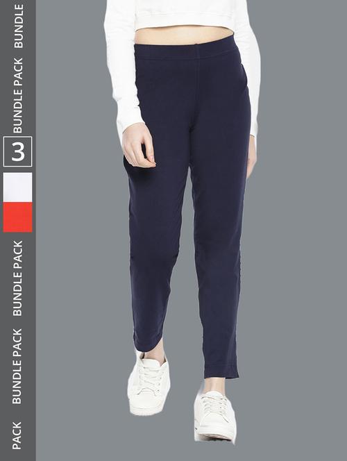 women pack of 3 solid ankle length jeggings - 21594986 - Standard Image - 0