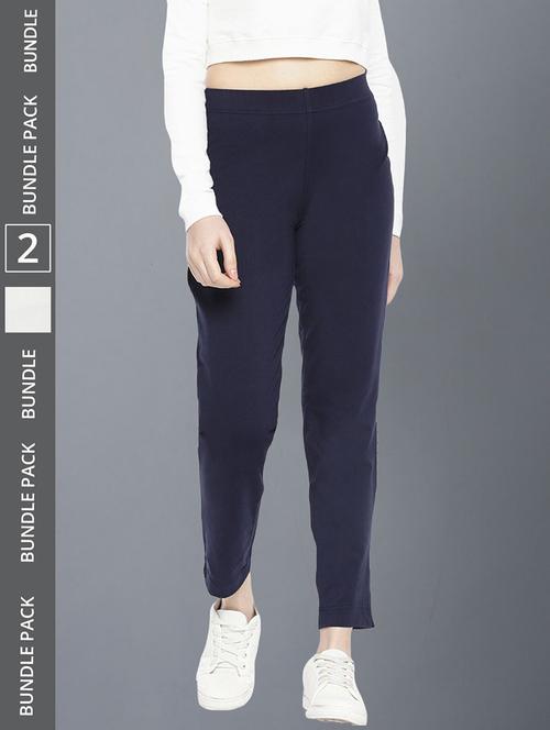 women pack of 2 solid ankle length jeggings - 21594987 - Standard Image - 0