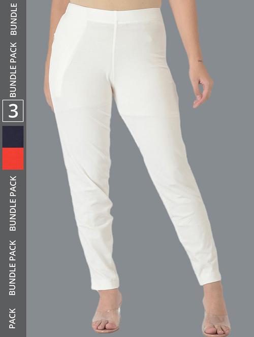 women pack of 3 solid ankle length jeggings - 21594989 -  Standard Image - 0