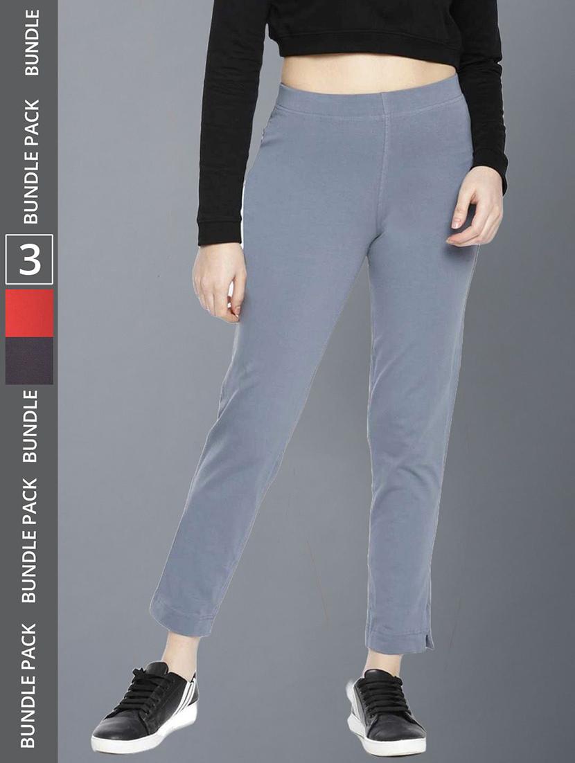women pack of 3 solid ankle length jeggings - 21594996 - Zoom Image - 0