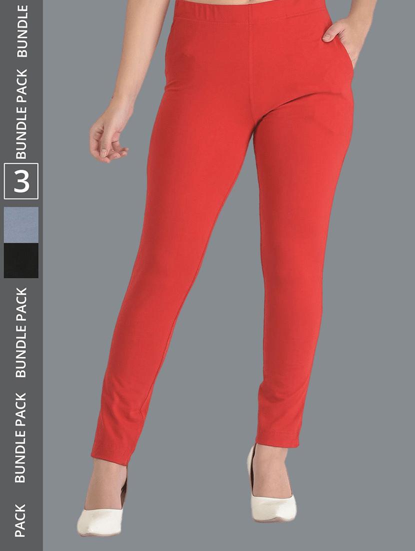 women pack of 3 solid ankle length jeggings - 21595001 -  Zoom Image - 0