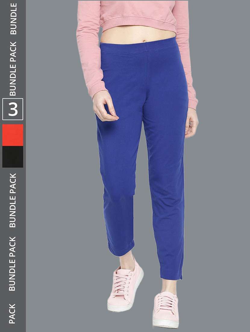 women pack of 3 solid ankle length jeggings - 21595002 -  Zoom Image - 0