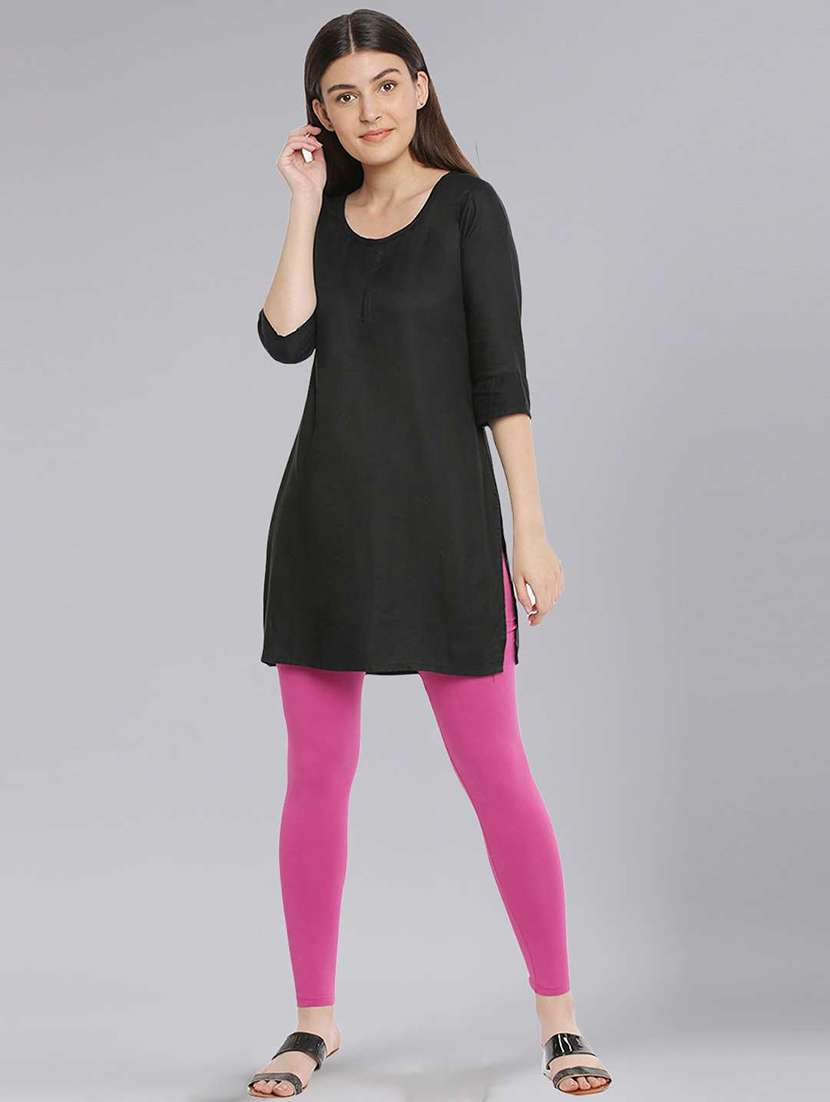 women solid ankle length legging - 21595090 -  Standard Image - 3