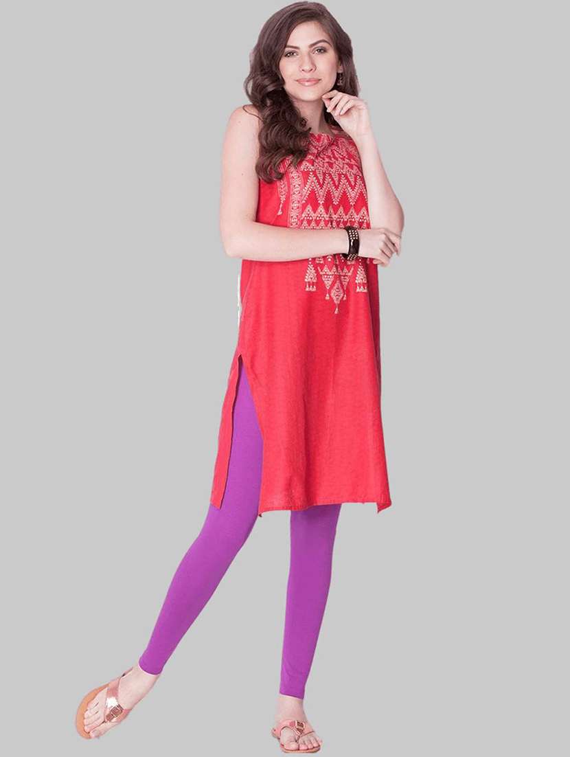 women solid ankle length legging - 21595098 -  Standard Image - 3