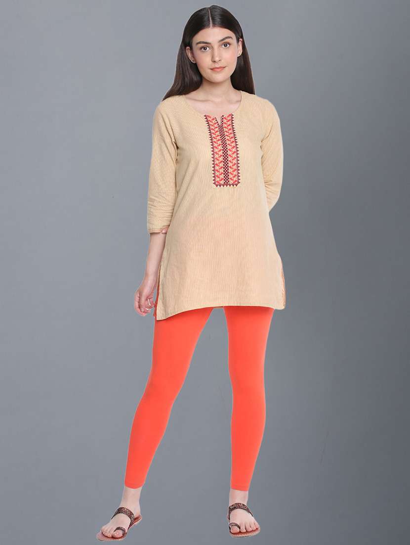 women solid ankle length legging - 21595111 -  Standard Image - 3