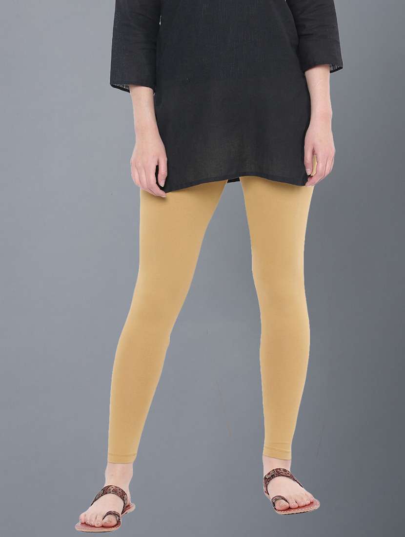 women solid ankle length legging