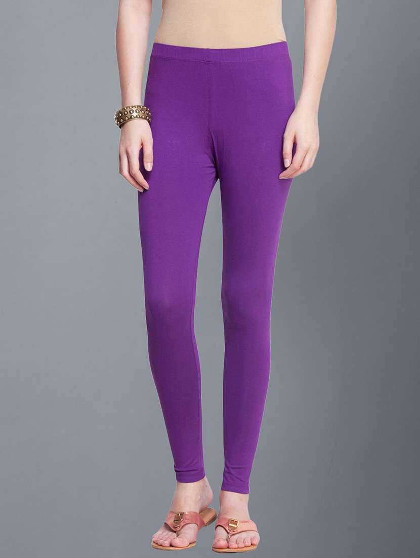 women solid ankle length legging