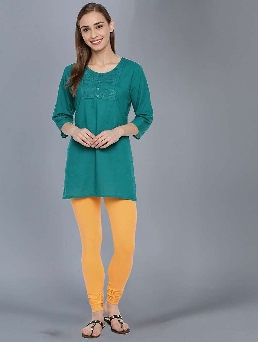 women solid full length legging - 21595242 -  Standard Image - 3