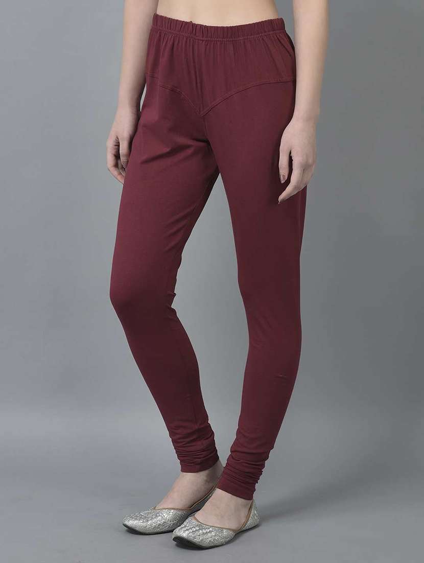 women solid full length legging