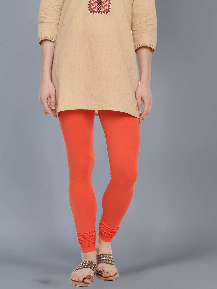 women solid full length legging