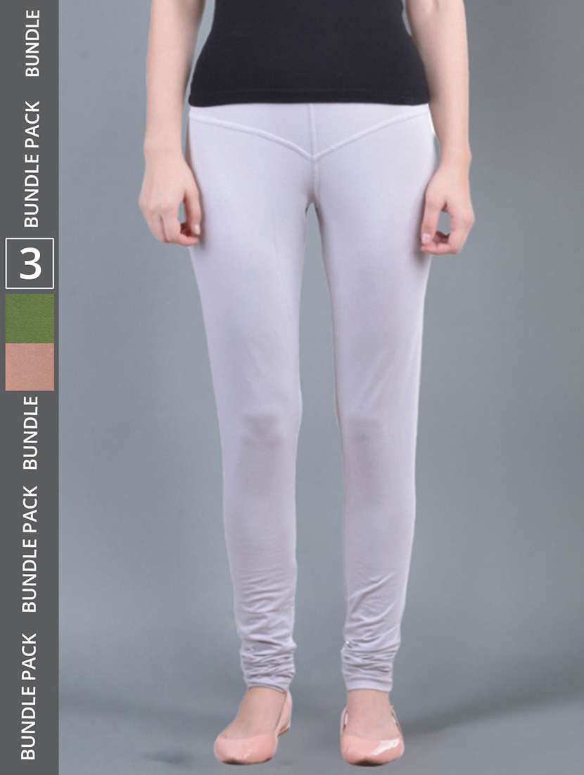 women solid full length leggings combo