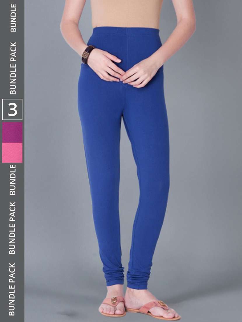women solid full length leggings combo